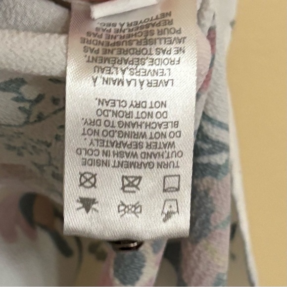 RW&CO.| Floral Print Sleeveless Blouse Metallic Trim Sz XS - Picture 6 of 7